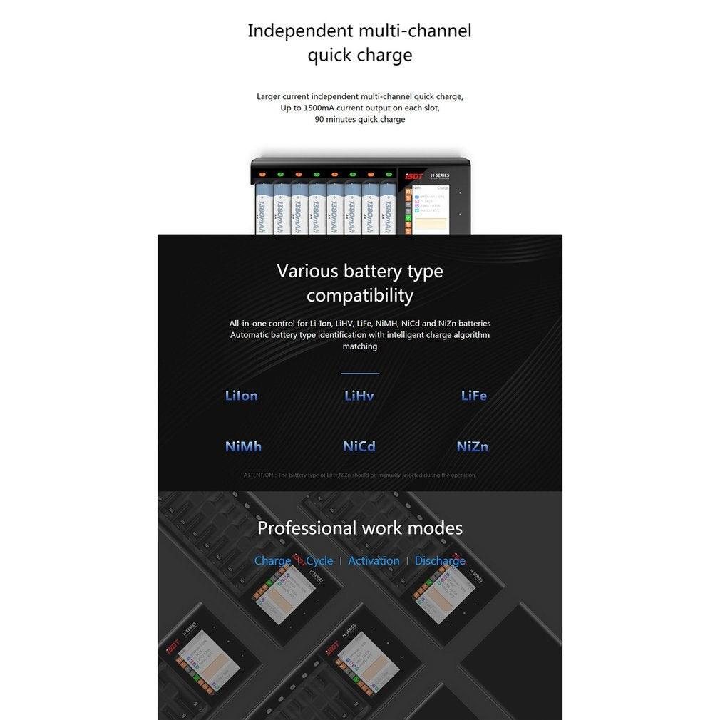 ISDT N8 Charger - 18W 1.5A 8 Slots LCD AA/AAA Quick Charger for LiIon LiHv Life NiMh Nicd Nizn RC Models Part Drone Charger 3 ISDT N8 Charger - 18W 1.5A 8 Slots LCD AA/AAA Quick Charger for LiIon LiHv Life NiMh Nicd Nizn RC Models Part Drone Charger - Image 3