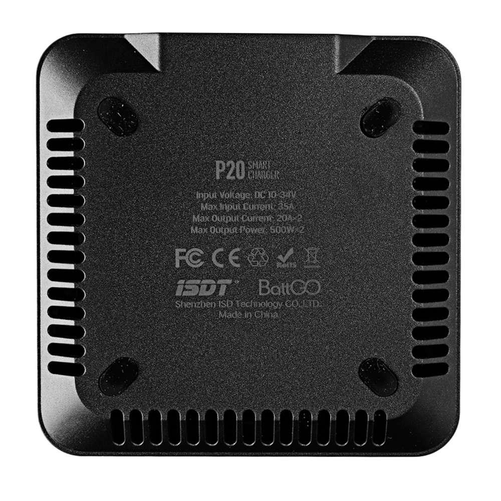 ISDT P20 Charger - 500W X2 20A x2 Dual Channel Battery Balance Charger for Lilon LiPo LiHV NiMH LipoPb Battery Replacement DIY Accessories 2 ISDT P20 Charger - 500W X2 20A x2 Dual Channel Battery Balance Charger for Lilon LiPo LiHV NiMH LipoPb Battery Replacement DIY Accessories - Image 2