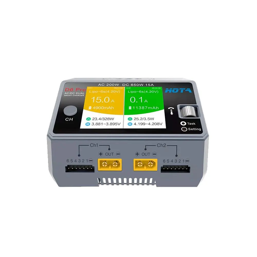 HOTA D6 Pro 325W 15A 1-6S Dual Channel AC/DC Smart Charger - W/ Wireless Charging Smart Battery Charger Lithium Balance High Power 2 HOTA D6 Pro 325W 15A 1-6S Dual Channel AC/DC Smart Charger - W/ Wireless Charging Smart Battery Charger Lithium Balance High Power - Image 2