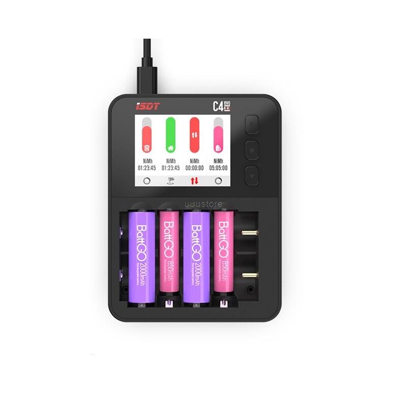 ISDT C4 EVO Smart Battery Charger - with Type-C QC3.0 Output for AA AAA Li-ion Battery with IPS Display Screen and Fire Prevention 3 ISDT C4 EVO Smart Battery Charger - with Type-C QC3.0 Output for AA AAA Li-ion Battery with IPS Display Screen and Fire Prevention - Image 3