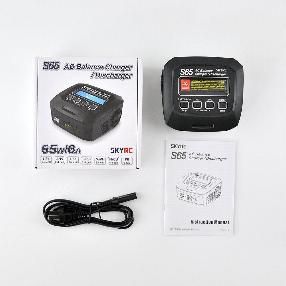 SKYRC S65 AC Balance Charger - 10W Discharger XT60 Connector 65W 6A Smart Charger for LiPo/LiFe/Lilon/NiMH/NiCd/PB/LiHV VS B6 S60 — изображение 6