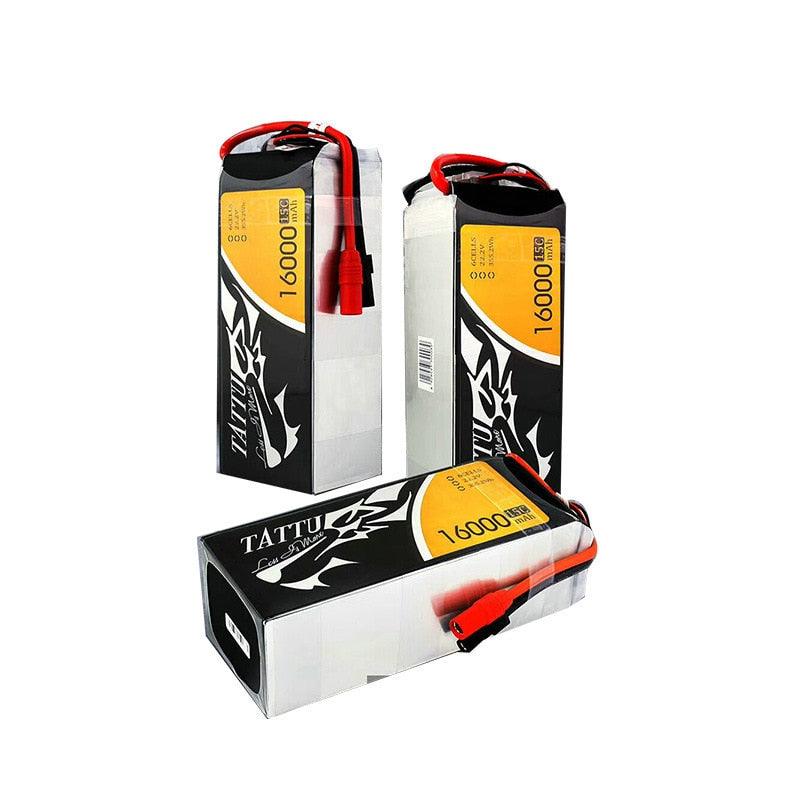 Original TATTU 16000mAh 22.2V 6S LiPO Battery 15C for Big Load Multirotor FPV Drone Hexacopter Octocopter Agriculture Drone Battery