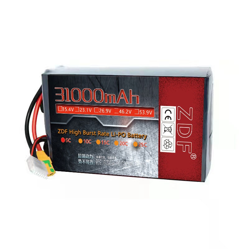 ZDF New High Energy Density 6S 23.1V 12000mAh 14000mah 18000mah 22000mah 28000mAh 31000mAh 42000mah 15C Solid State Battery Agriculture Drone Battery 2 ZDF New High Energy Density 6S 23.1V 12000mAh 14000mah 18000mah 22000mah 28000mAh 31000mAh 42000mah 15C Solid State Battery Agriculture Drone Battery - Image 2