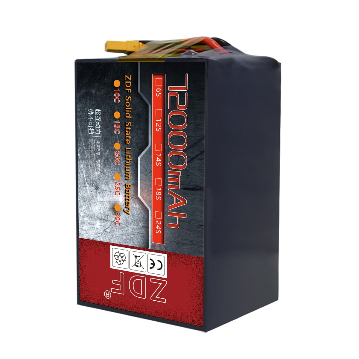 ZDF ultra-high Capacity high density single cell 4.45V solid-state battery 72000mah 6S 12S 14S 18S 24S Full Fast Charge 4C For UAV Agriculture Drone Battery — изображение 4