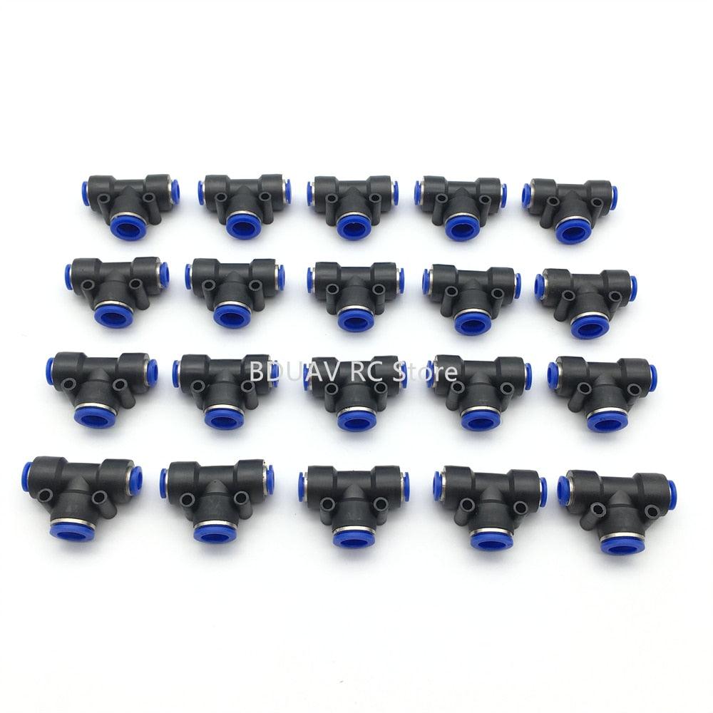 T-Type Air Tube Quick Connector - 20 pcs 8 mm 12 mm Plastic Pneumatic Tee Fitting T-Type Air Tube Quick Connector for Agricultural Drones