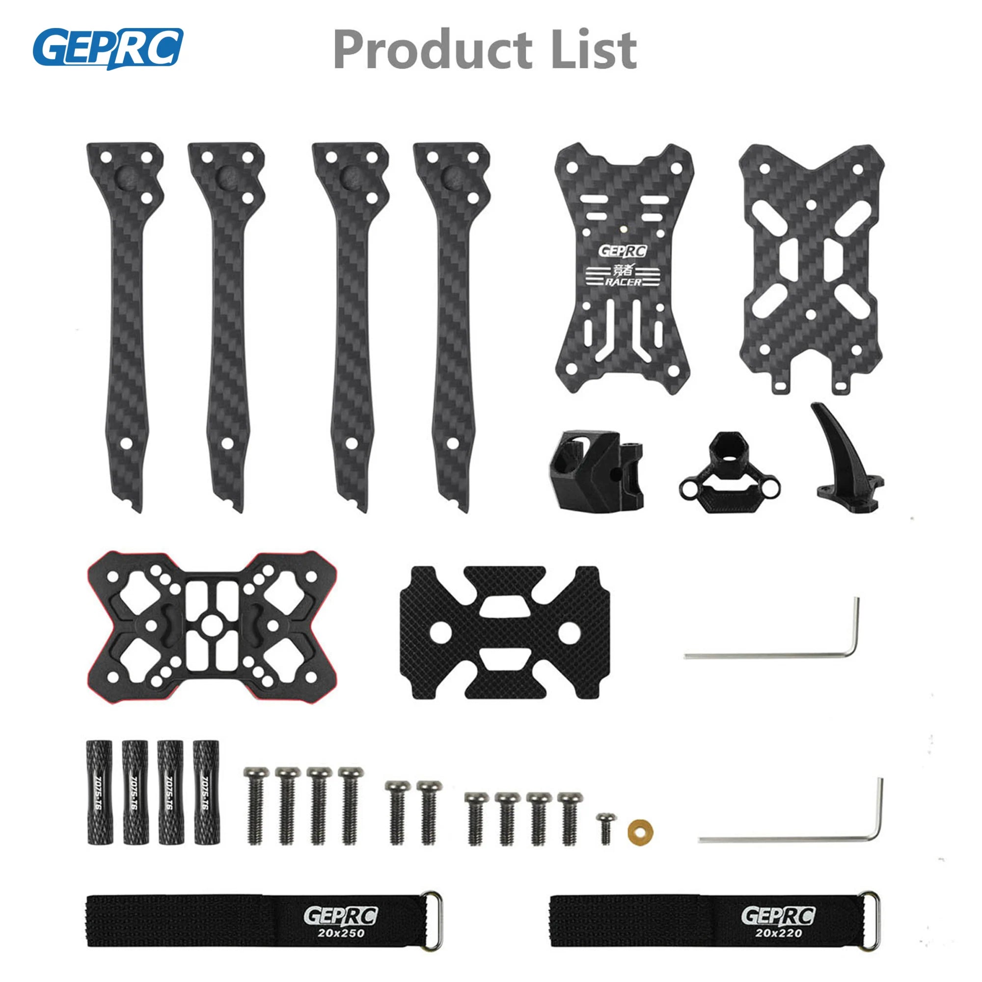 GEPRC Racer Frame Parts - Racing Frame 3D Shark Fin 7075 Aviation Aluminum Alloy Splint FPV Quadcopter DIY RC for Drone 6 GEPRC Racer Frame Parts - Racing Frame 3D Shark Fin 7075 Aviation Aluminum Alloy Splint FPV Quadcopter DIY RC for Drone — изображение 6