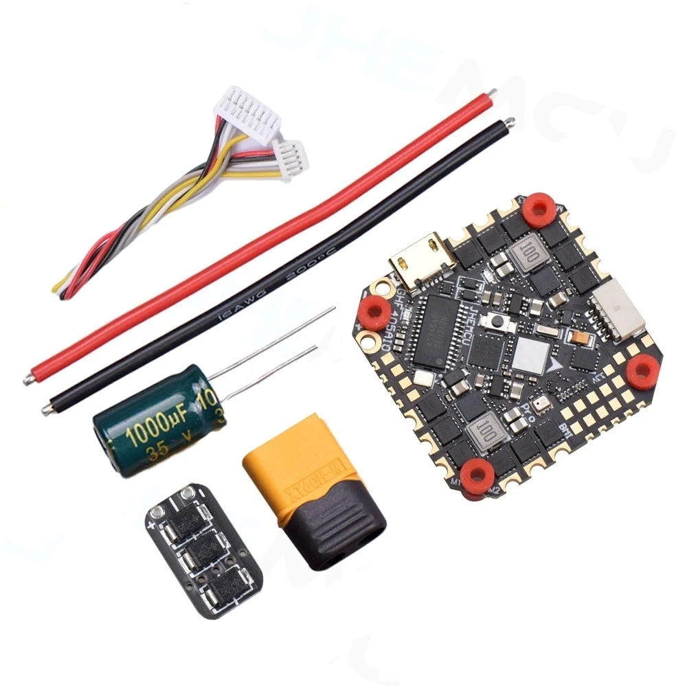 25.5X25.5mm JHEMCU GHF405AIO-ICM 40A F405 Baro Flight Controller BLHELIS 40A 4in1 ESC 3-6S for FPV Freestyle Toothpick Drones
