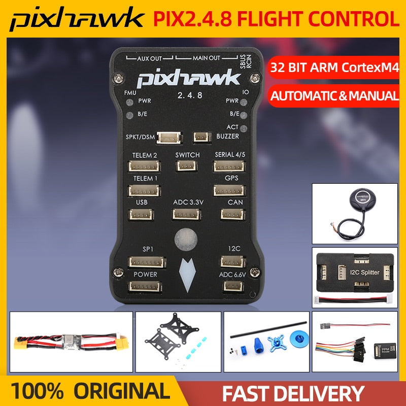 Pixhawk PX4 PIX 2.4.8 32 Bit Flight Control - FC M8N GPS 8G SD Buzzer PPM I2C Splitter For RC FPV Plane Drone Quadcopter Car Boat 2 Pixhawk PX4 PIX 2.4.8 32 Bit Flight Control - FC M8N GPS 8G SD Buzzer PPM I2C Splitter For RC FPV Plane Drone Quadcopter Car Boat — изображение 2
