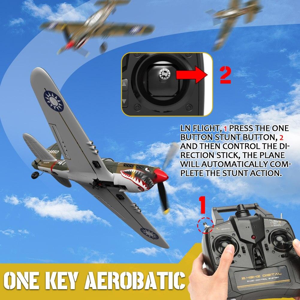 P-40 RC Aircraft P40 Fighter RC Plane - 400mm Wingspan 4CH 6-Axis Gyro One-Key U-Turn Aerobatic RTF RC Airplane Outdoor Toys 5 P-40 RC Aircraft P40 Fighter RC Plane - 400mm Wingspan 4CH 6-Axis Gyro One-Key U-Turn Aerobatic RTF RC Airplane Outdoor Toys - Image 5