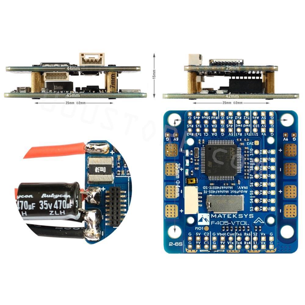 MATEK F405-VTOL Flight Controller - Baro OSD MicroSD Card Blackbox 2-6S LiPo ArduPilot INAV for RC Multirotor Fixed-Wing Airplane 6 MATEK F405-VTOL Flight Controller - Baro OSD MicroSD Card Blackbox 2-6S LiPo ArduPilot INAV for RC Multirotor Fixed-Wing Airplane - Image 6