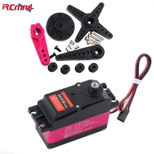 4X DSServo DS5180 -  7.4V 80KG Digital Metal Robotic Servo 180/270 Degree Waterproof IP66 with 25T Servo Arm Servo Motor — изображение 4