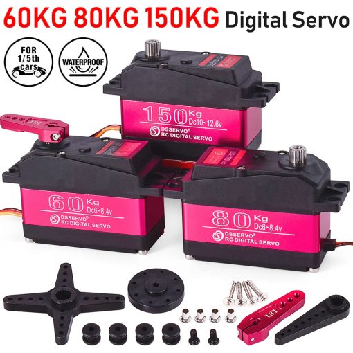 DSServo 8.4V 60Kg 80Kg 150Kg Servo - RC 1/5 Servo Waterproof High Torque Servo Metal Gear Digital Servo For Redcat HPI Baja 5B SS - Image 5