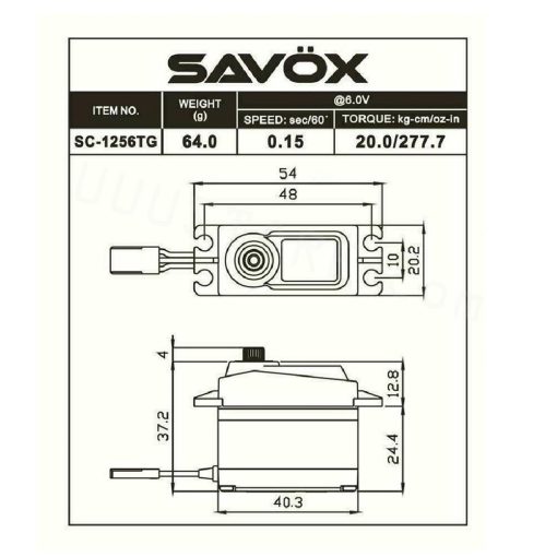 Taiwan Savox SC-1256TG 0.16S 20KG digital servo High Torque Titanium Gear Digital Steering Coreless Servo 1/8 1/10 RC parts 3 Taiwan Savox SC-1256TG 0.16S 20KG digital servo High Torque Titanium Gear Digital Steering Coreless Servo 1/8 1/10 RC parts — изображение 3