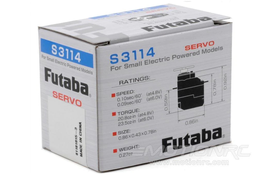 Futaba S3114 High Torque Nylon Gear Sub-Micro Servo 1.5Kg/cm 1.7Kg/cm 6 Futaba S3114 High Torque Nylon Gear Sub-Micro Servo 1.5Kg/cm 1.7Kg/cm - Image 6