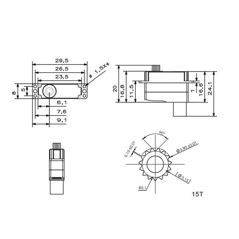 KST X08 Plus Metal Gear 4.8kg.cm@7.4V 9g Digital Wing Coreless Servo for RC Model Operation Voltage 3.8-8.4V 5 KST X08 Plus Metal Gear 4.8kg.cm@7.4V 9g Digital Wing Coreless Servo for RC Model Operation Voltage 3.8-8.4V - Image 5