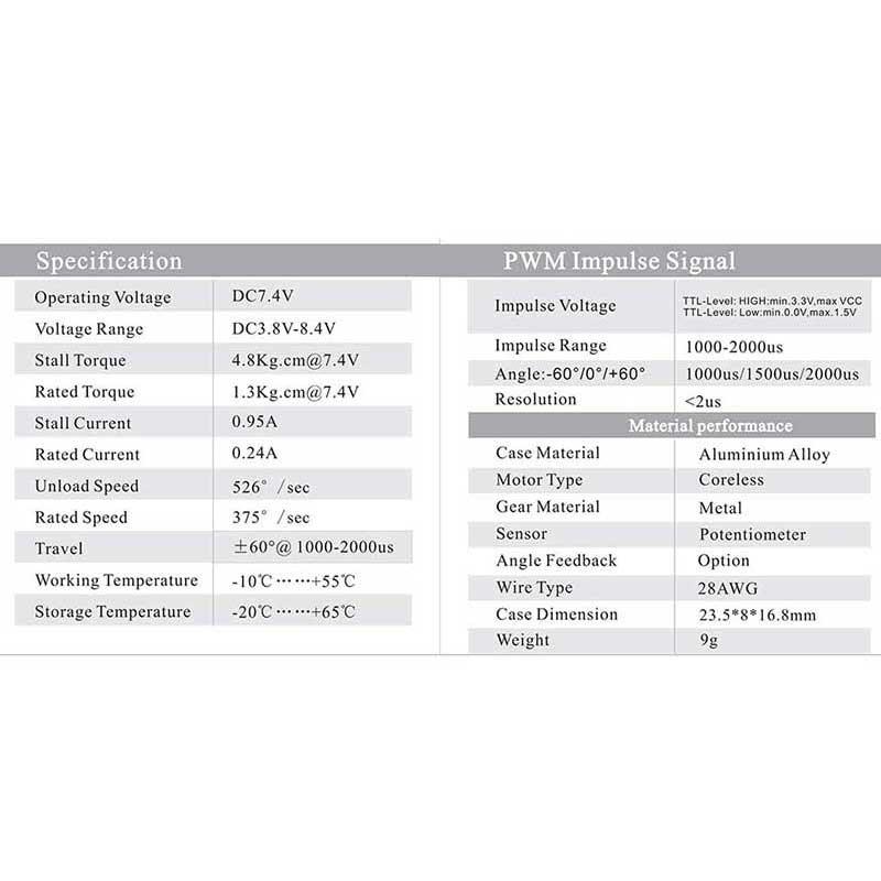 KST X08 Plus Metal Gear 4.8kg.cm@7.4V 9g Digital Wing Coreless Servo for RC Model Operation Voltage 3.8-8.4V 4 KST X08 Plus Metal Gear 4.8kg.cm@7.4V 9g Digital Wing Coreless Servo for RC Model Operation Voltage 3.8-8.4V - Image 4