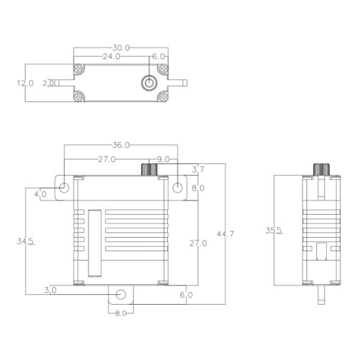 OCServo OCS-D2510 - 8.4V 22kg.cm 0.10S/60° Digital Mirco Servo High Vottage High Torque Coreless Wing Servo - Image 6