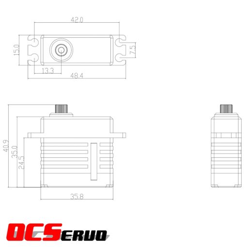 OCServo OCS-D2007 - 8.4V 20kg.cm 51g 0.07S/60° Brushless Motor High Torque Servo Steel Gear All CNC Case Mid Size BLS 5 OCServo OCS-D2007 - 8.4V 20kg.cm 51g 0.07S/60° Brushless Motor High Torque Servo Steel Gear All CNC Case Mid Size BLS — изображение 5