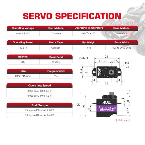 AGFRC A11CLS V3 - Racing Drift Kit Gyro Programmable Servo Super Speed 1.4KG Micro Servo For 1/28 1/24 1/18 RC Mini Z D Q Cars 6 AGFRC A11CLS V3 - Racing Drift Kit Gyro Programmable Servo Super Speed 1.4KG Micro Servo For 1/28 1/24 1/18 RC Mini Z D Q Cars — изображение 6