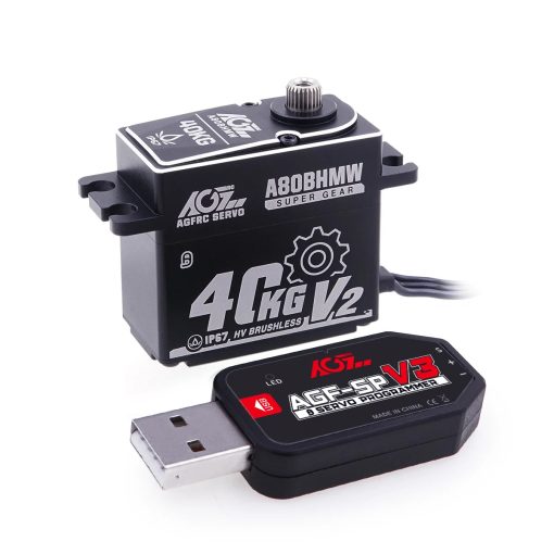 AGFRC A80BHMW V2 - Steel Gears 40KG Programmable Waterproof BLS RC Steering Servo For 1/10 Scale Car Crawler Buggy Truck Off-Road — изображение 10