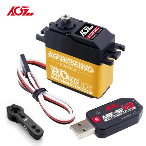 AGFRC B53DHN - Fast Speed 20KG Titanium Gear HV Programmable Digital DC Servo Motor for RC Car Part airplane Robot Boat Models — изображение 4