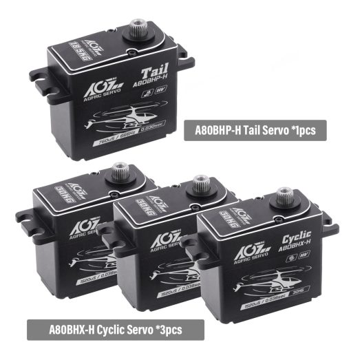 AGFRC A80BHX-H - 30KG 0.038Sec 25T Aluminum Case  High Torque HV Brushless Cyclic Servo For 570-800 Class Helicopter Swash Plate — изображение 7