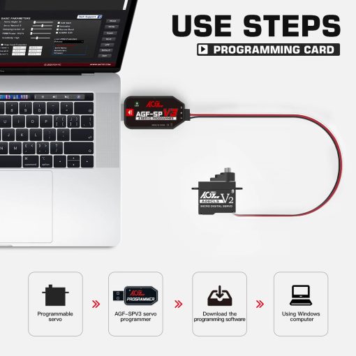 AGFRC A06CLS V2 Black Aluminum Case - 6g Titanium Gear 3KG Micro Digital Coreless Servo For Mini Z Car GLR GLA MRZ Airplane RC F3P — изображение 5