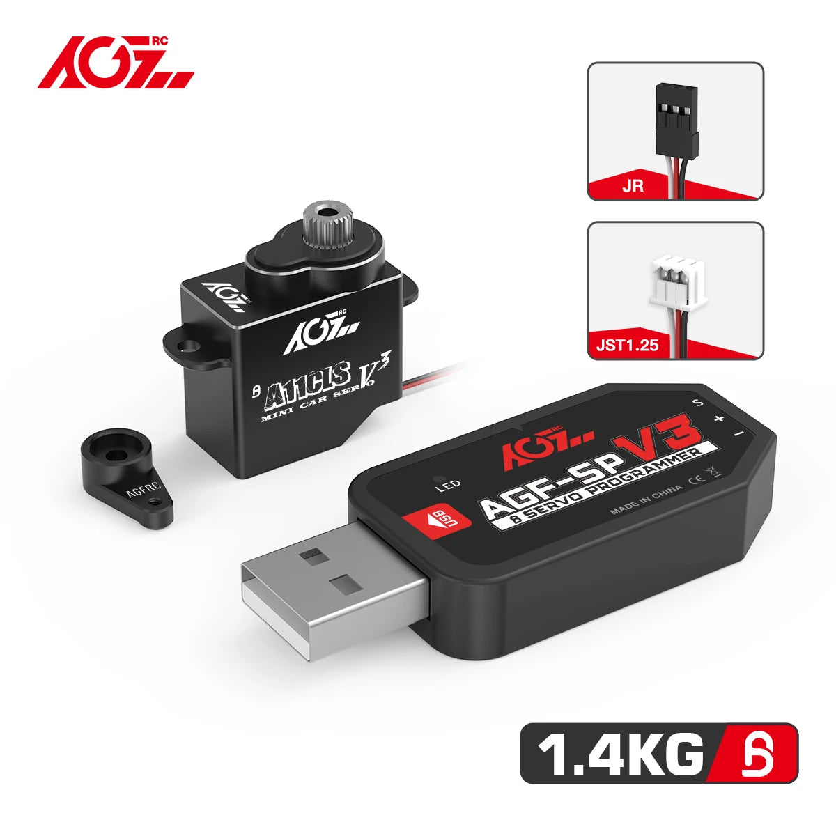 AGFRC A11CLS V3 - Micro Digital servo Super Speed 1.4KG Coreless Programmable motor Servo For 1/28 1/27 1/24 1/18 Mini Z Cars Boat 2 AGFRC A11CLS V3 - Micro Digital servo Super Speed 1.4KG Coreless Programmable motor Servo For 1/28 1/27 1/24 1/18 Mini Z Cars Boat — изображение 2