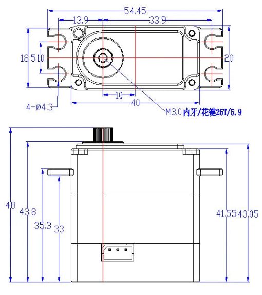 Feetech STS3046 Servo - 7.4V 40KG.CM TTL Magnetic Full Metal Hulls Robot Mechanical Arm UART Bus Servo — изображение 5