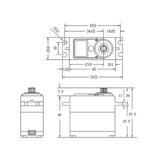 Feetech DS3115MG - DC 4.8-7.2V 15kg 17kg Servo 270 degrees High Torque Servo Metal gear servo For rc car boat plane 6 Feetech DS3115MG - DC 4.8-7.2V 15kg 17kg Servo 270 degrees High Torque Servo Metal gear servo For rc car boat plane - Image 6