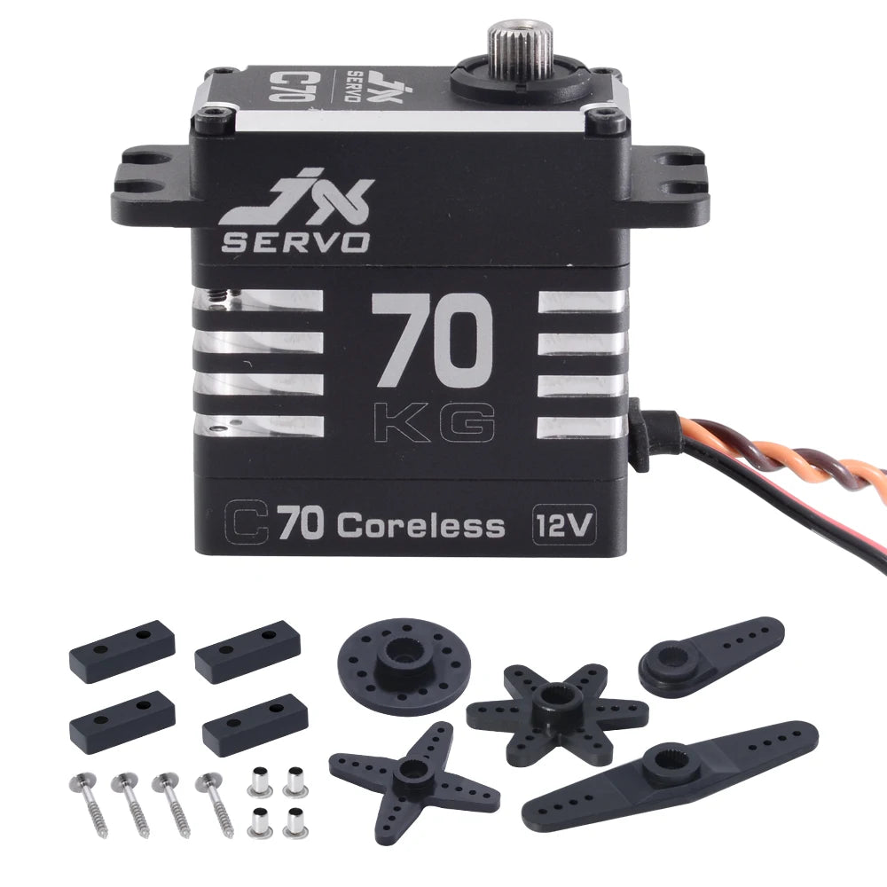 JX Servo C70 - 72KG Full metal Coreless 12v high quality servo for RC Hobby UAV Robotics and Industrial Applications 1 JX Servo C70 - 72KG Full metal Coreless 12v high quality servo for RC Hobby UAV Robotics and Industrial Applications