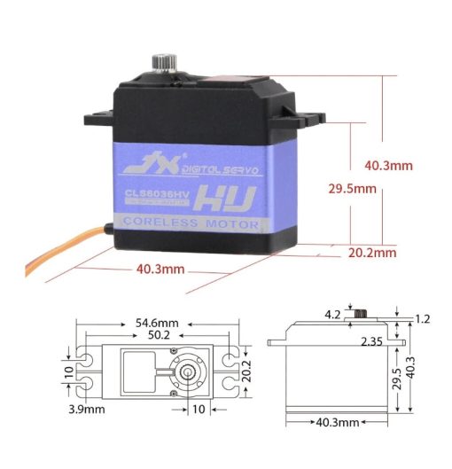JX Servo CLS6036HV - 27kg Aluminium Shell Metal gear High Voltage Coreless Digital Servo - Image 4