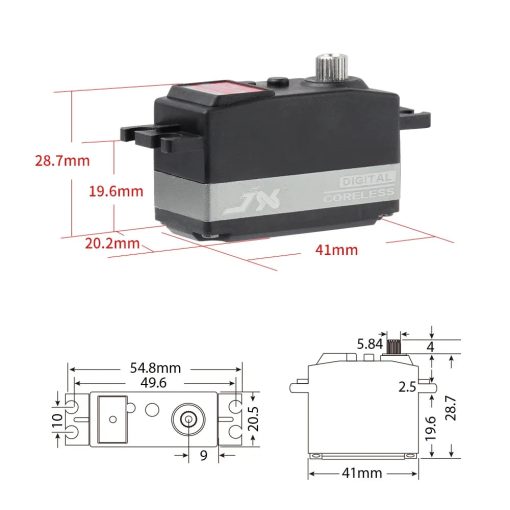 JX Servo PDI-4410MG - 6V 10Kg 0.09sec/60° High Precision Metal Gear Low Profile Coreless Servo 120 Degree 1/8 1/10 RC Car Steering Digital Servo - Image 3