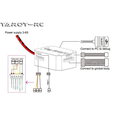 Tarot TL3T21 3-Axis Brushless Gimbal 640*512 Thermal Imaging Camera & Visible Light Camera 3-6S Input S-Bus PWM Receiver - Image 4
