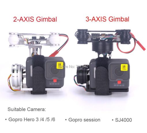 RTF FPV 3-AXIS / Lightweight 2-AXIS Brushless Gimbal Board for Gopro3 4 Gopro Hero 5 6 Gopro session SJ4000 RC drones - Image 3