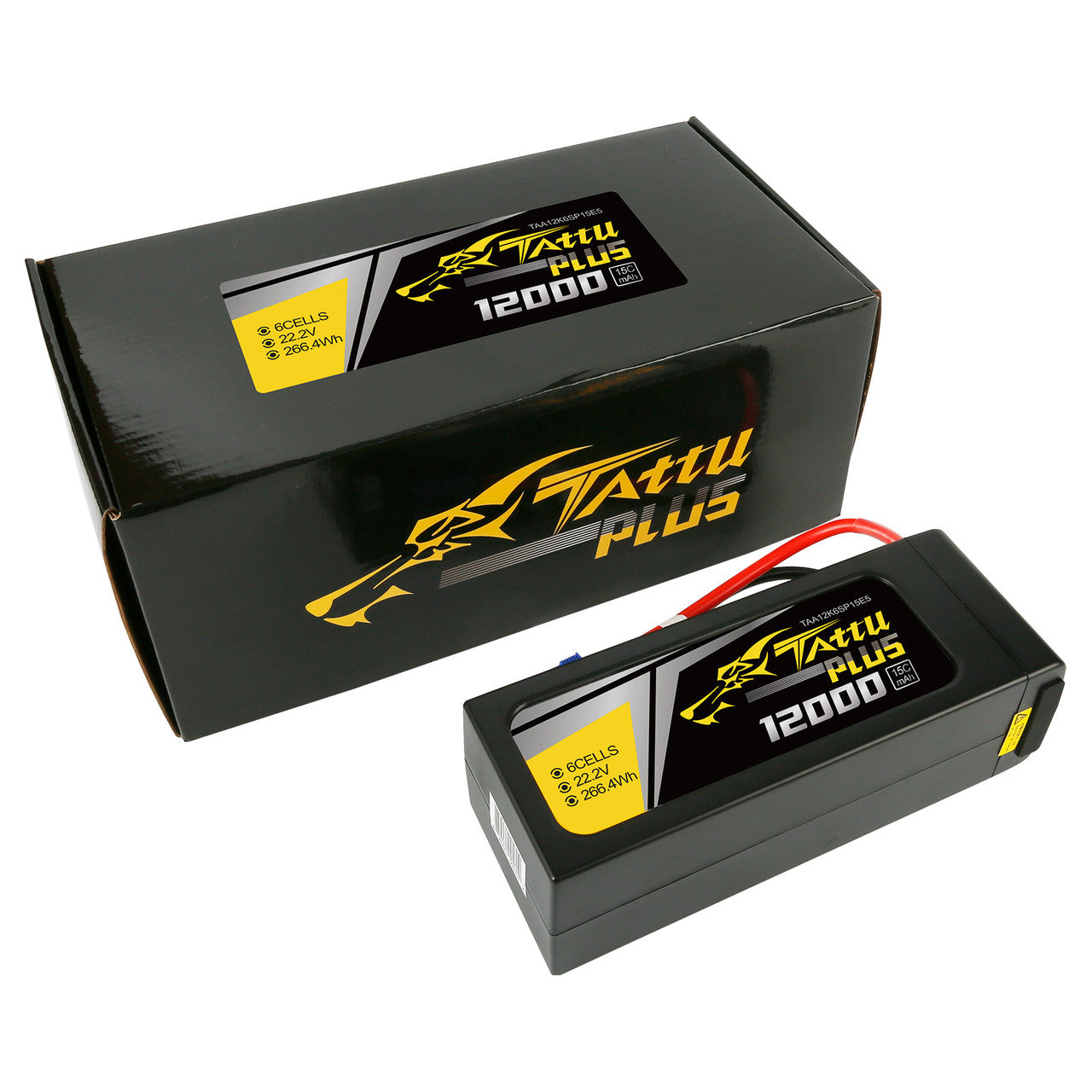 حزمة بطارية ليبو ذكية Tattu Plus 12000mAh 6s 15C 22.2V Tattu Plus 12000mAh 6s 15C 22.2V مع EC5 / AS150 + قابس XT150 (إصدار جديد) 1 Tattu Plus 12000mAh 6s 15C 22.2V Smart Lipo Battery Pack With EC5 / AS150 + XT150 Plug (New Version)