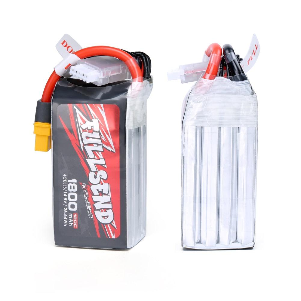iFlight FULLSEND 4S 1800mAh Battery - 120C 14.8V Lipo Battery with XT60 Connector for FPV Drone Battery 1 iFlight FULLSEND 4S 1800mAh Battery - 120C 14.8V Lipo Battery with XT60 Connector for FPV Drone Battery