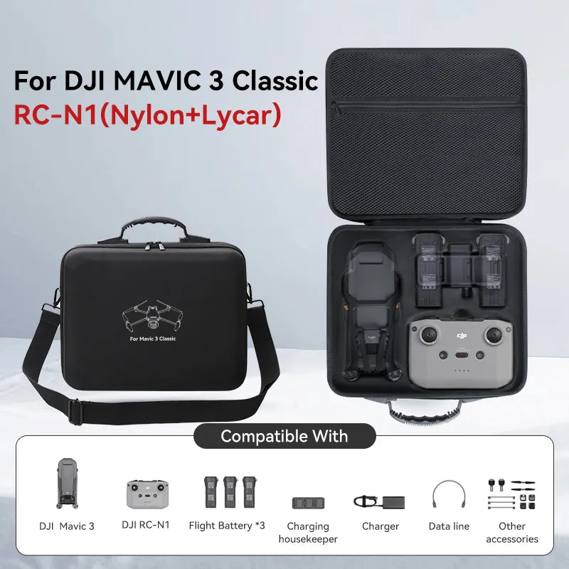 Storage Bag Suitable for DJI Mavic 3 Classic - Portable Carrying Case Drone Accessories Nylon Hard Shell Shoulder Bag - Image 10