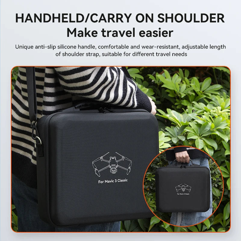 Storage Bag Suitable for DJI Mavic 3 Classic - Portable Carrying Case Drone Accessories Nylon Hard Shell Shoulder Bag - Image 7