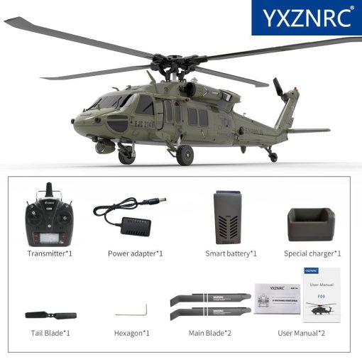 F09 RC Helicopter - 1:47 Scale Of The U.S. UH60-Black Hawk 6 Channels Flybarless Arobatic Professional Remote Control Toy Plane 5 F09 RC Helicopter - 1:47 Scale Of The U.S. UH60-Black Hawk 6 Channels Flybarless Arobatic Professional Remote Control Toy Plane - Image 5