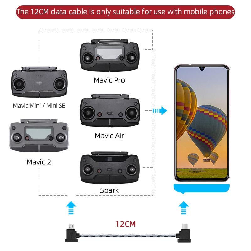 Remote Control Data Cable for DJI Mavic Mini/SE/Mavic 2/Mavic Pro/Air/Spark/Type-C Micro USB IOS connector line for Iphone/iPad 10 Remote Control Data Cable for DJI Mavic Mini/SE/Mavic 2/Mavic Pro/Air/Spark/Type-C Micro USB IOS connector line for Iphone/iPad - Image 10