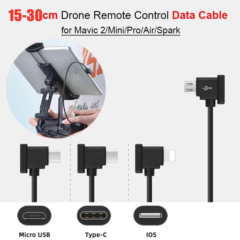OTG Data Cable for DJI Mavic 2/Mini/SE/Pro/Air/Spark Drone Remote Control to Phone Tablet Micro USB Type-C IOS Connector Line 2 OTG Data Cable for DJI Mavic 2/Mini/SE/Pro/Air/Spark Drone Remote Control to Phone Tablet Micro USB Type-C IOS Connector Line - Image 2