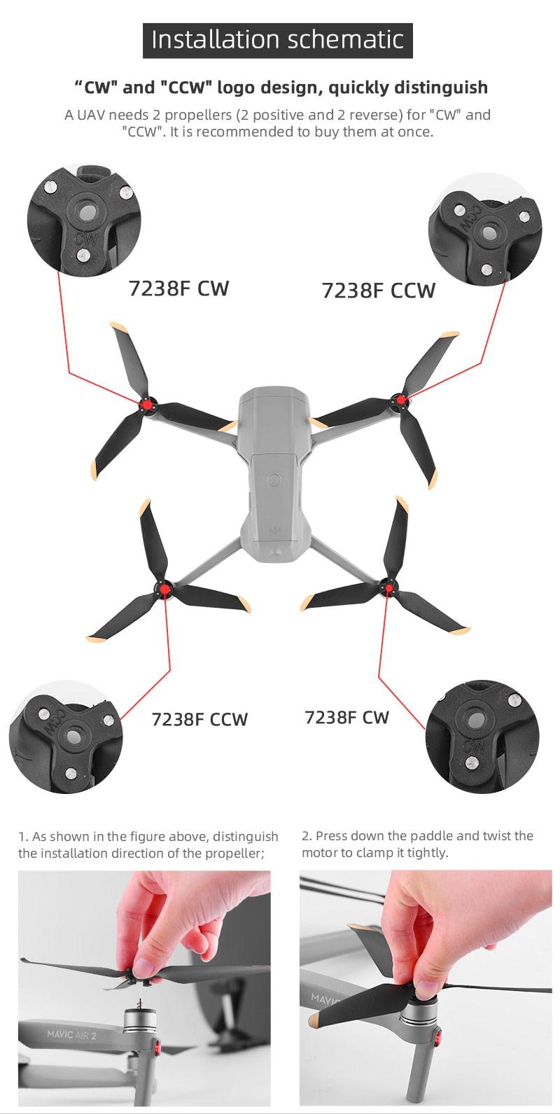 Three-blade Propeller for DJI Mavic Air 2/Air 2S Quick Release Foldable Three-props Wing Fans Spare Parts Drone Accessories 11 Three-blade Propeller for DJI Mavic Air 2/Air 2S Quick Release Foldable Three-props Wing Fans Spare Parts Drone Accessories - Image 11