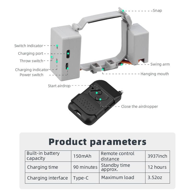 Drone Airdrop Air Drop System for DJI MINI 3 PRO Thrower Fishing Bait Wedding Ring Gift Throw Deliver Life Rescue DJI Accessories 6 Drone Airdrop Air Drop System for DJI MINI 3 PRO Thrower Fishing Bait Wedding Ring Gift Throw Deliver Life Rescue DJI Accessories - Image 6