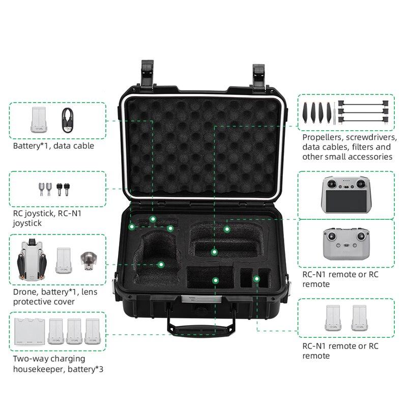 Hard Shell Carrying Box for DJI Mini 3 PRO Portable Storage Case Waterproof Explosion-proof Suitcase Drone RC Controller Accesso 5 Hard Shell Carrying Box for DJI Mini 3 PRO Portable Storage Case Waterproof Explosion-proof Suitcase Drone RC Controller Accesso - Image 6
