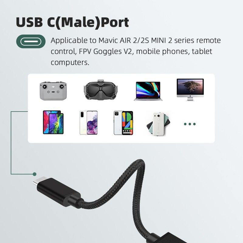 OTG Data Cable Adapter for DJI Mavic 3/Mini 2/Air 2/Air 2S/FPV Goggles V2 Connector USB to Tpye-C Micro-Usb IOS for Phone Tablet DJI Accessories 7 OTG Data Cable Adapter for DJI Mavic 3/Mini 2/Air 2/Air 2S/FPV Goggles V2 Connector USB to Tpye-C Micro-Usb IOS for Phone Tablet DJI Accessories - Image 7