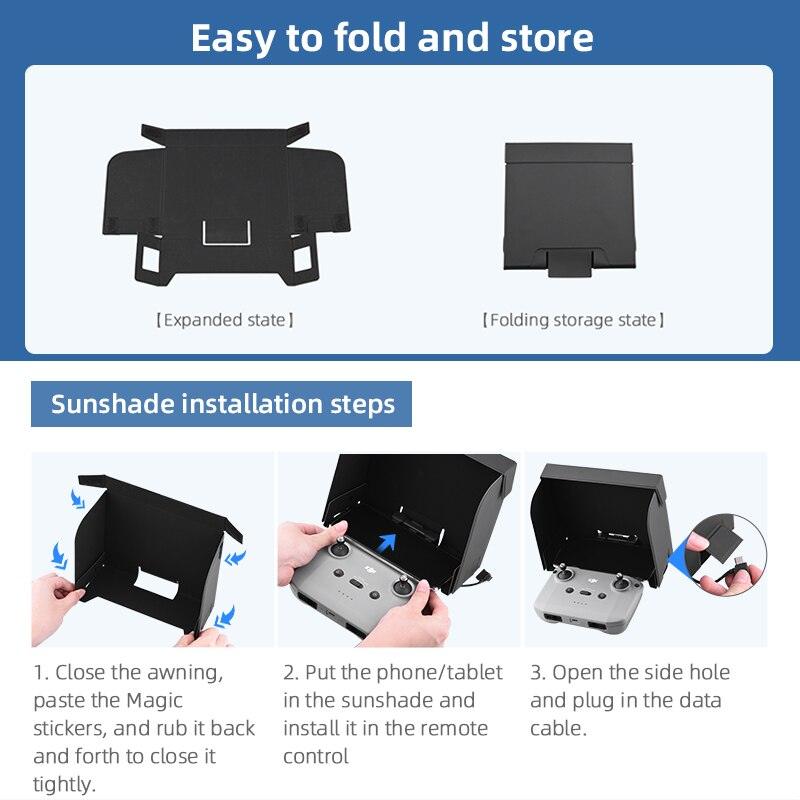 Foldable Phone Tablet Sun Shade for DJI Mavic 3/Air 2/2S/Mini 2/MINI 3 PRO Drone Remote Control Clip Holder Stand Accessories 8 Foldable Phone Tablet Sun Shade for DJI Mavic 3/Air 2/2S/Mini 2/MINI 3 PRO Drone Remote Control Clip Holder Stand Accessories — изображение 8
