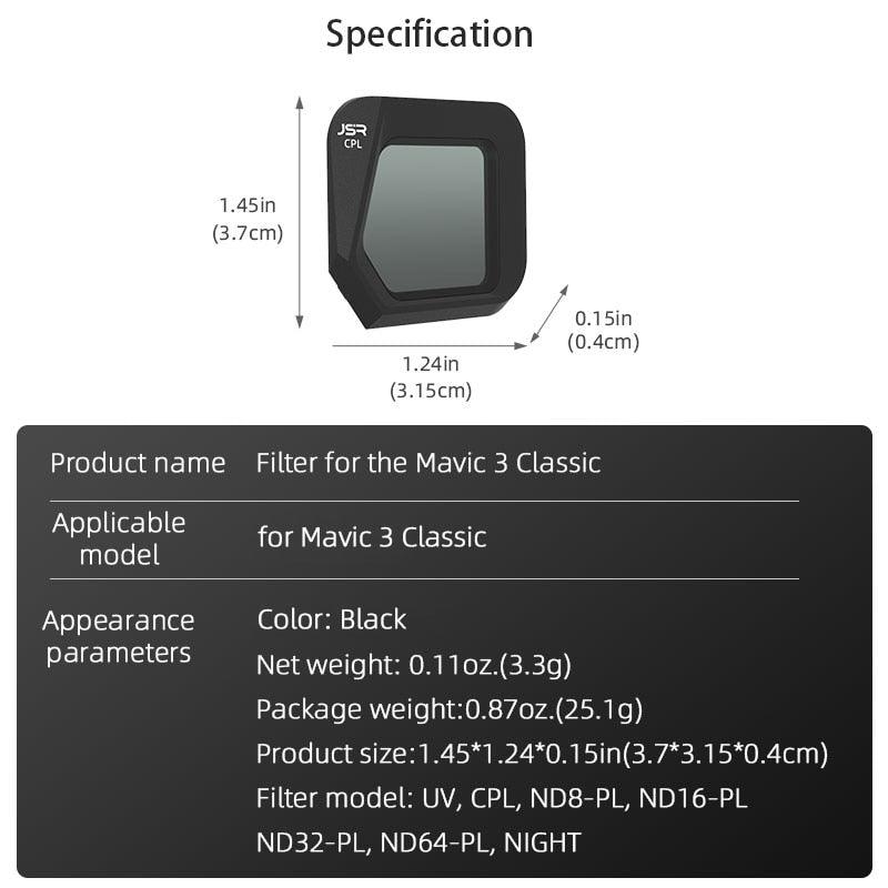 Lens Filter for DJI Mavic 3 Classic Neutral Density Polar UV CPL ND Camera Filter Sets Drone Accessories 14 Lens Filter for DJI Mavic 3 Classic Neutral Density Polar UV CPL ND Camera Filter Sets Drone Accessories - Image 14