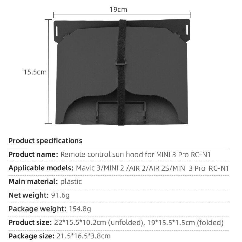 Phone Sun Shade for DJI MINI 3 PRO/MAVIC 3/MAVIC AIR 2/2S/MINI 2 Remote Controller Sunshade Hood Drone RC-N1 Accessories 4 Phone Sun Shade for DJI MINI 3 PRO/MAVIC 3/MAVIC AIR 2/2S/MINI 2 Remote Controller Sunshade Hood Drone RC-N1 Accessories — изображение 4