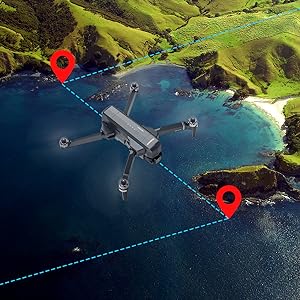 DEERC DE22 GPS Drone - with 4K HD Camera 2-axis Gimbal, EIS Anti-Shake, 5G FPV Live Video Brushless Motor, Auto Return Home, Selfie, Follow Me, Waypoints, Circle Fly 52Min Flight with Carrycase Professional Camera Drone 10 DEERC DE22 GPS Drone, Double Flight Time Come with 2 intelligent batteries extended the flight time up to 52 minutes